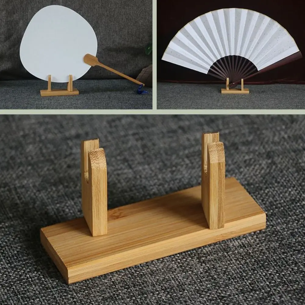 Durable Folding Hand Fan Stand Stylish Bamboo Bamboo Display Holder Traditional Chinese Traditional Fans Accessories