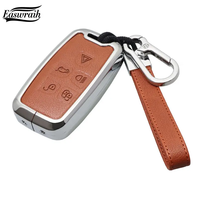 Car Zinc Alloy Leather Key Case Cover For Land Range Rover Sport Discovery Sport Evoque Freelander 2 For JAGUAR XE XF XJ F PACE - view 6