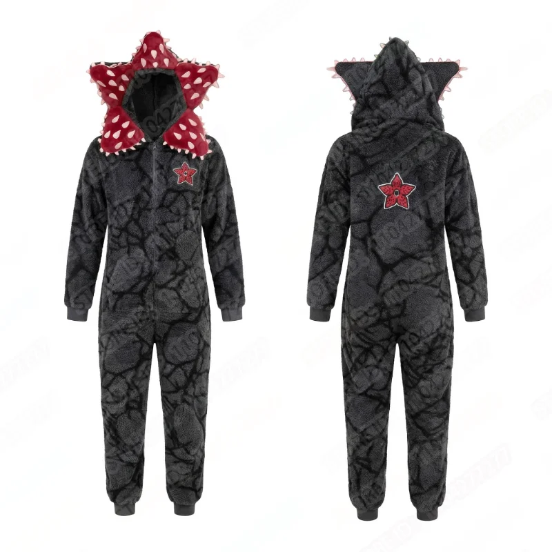 

Men's Winter Warm Flannel Onesie Monster Theme Cosplay Jumpsuit Soft Cozy Loungewear for Holiday Parties