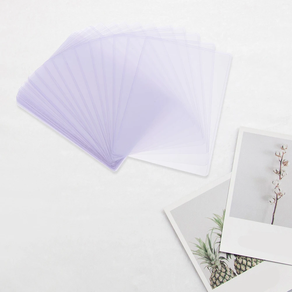 50 قطعة من حاملي الصور الشفافة المقاومة للماء، أكمام بطاقات بريدية من البلاستيك الصلب، أغطية حماية للتخزين