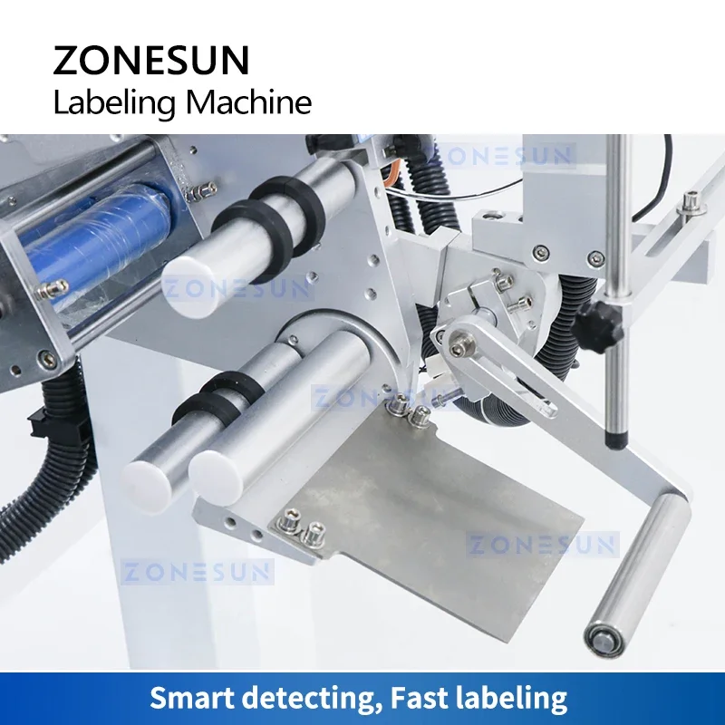 ZONESUN Automatic Flat Surface Labeling Machine Self-adhesive Label Applicator with Printer Boxe Bag Cosmetic Equipment ZS-TB851