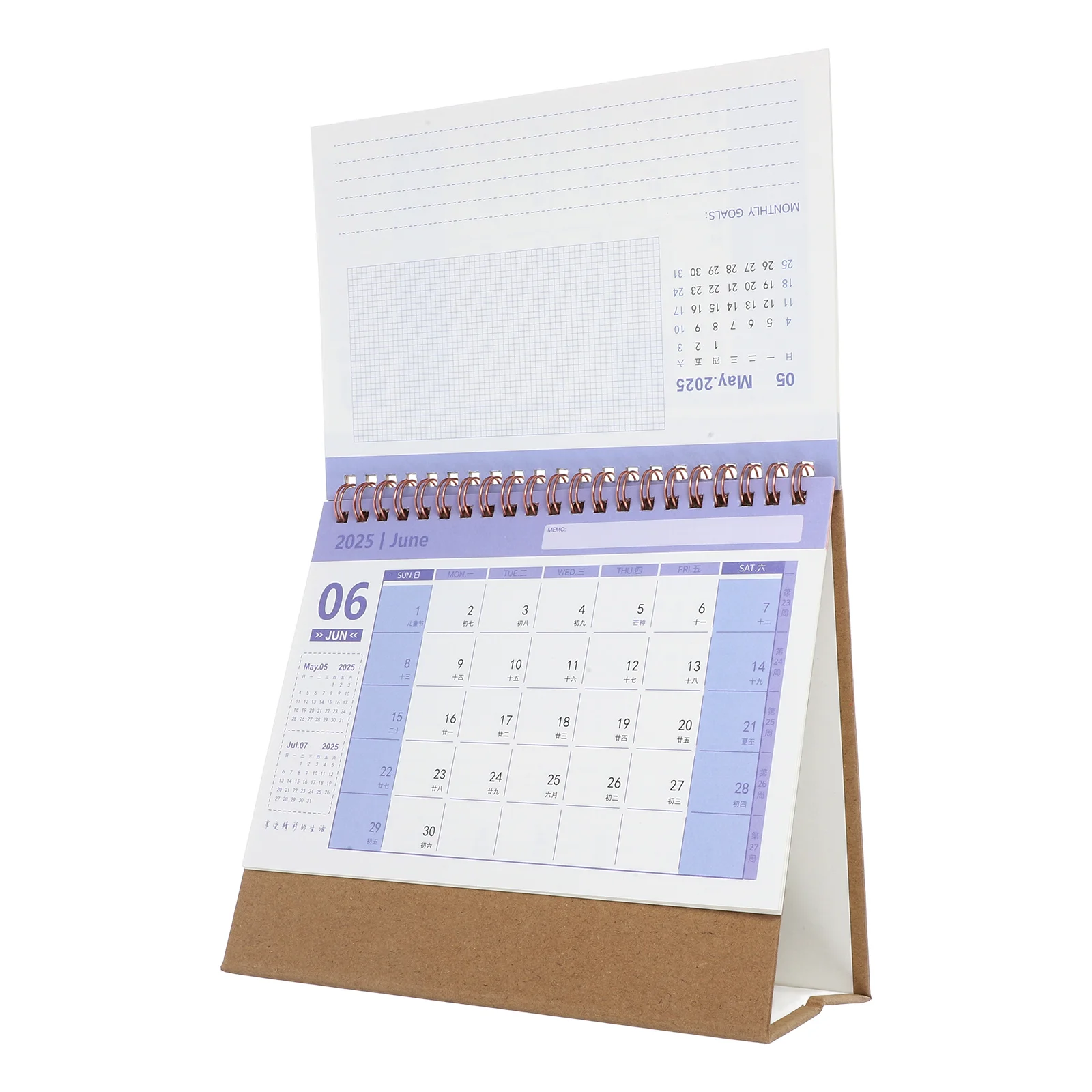 

2025 Desk Calendar Notepad Standing Monthly Planner Household Table Decorative Office Accessory Large Size