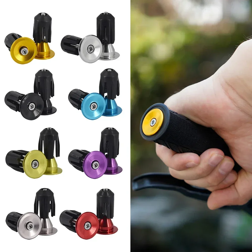 

1Pair Bicycle Grip Handlebar End Cap Aluminium Alloy Lock MTB Mountain Handle Bar Grips End Plugs For Bike Handlebar Part