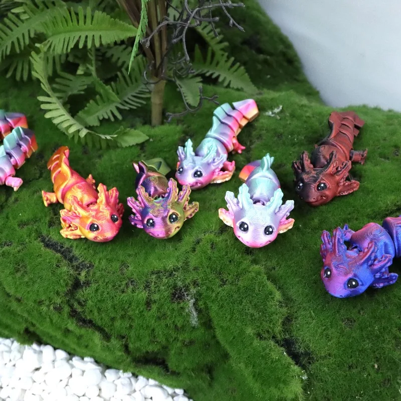 The best-selling Axolotl Toy is a 3d printed articulated articulated smiling giant salamander model