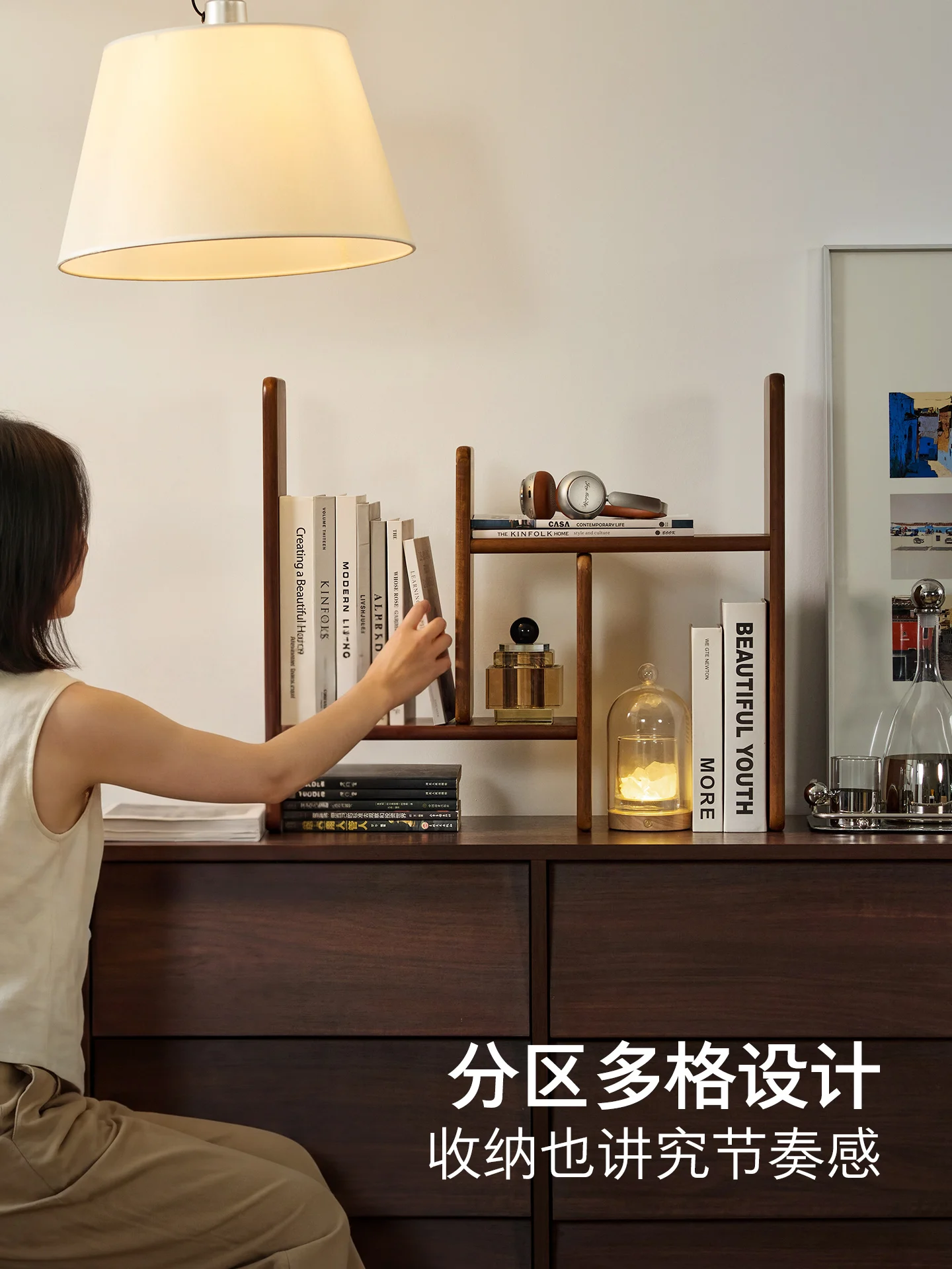 Solid wood desktop shelf Figure display stand E-sports room Small storage rack Vertical multi-layer bookshelf
