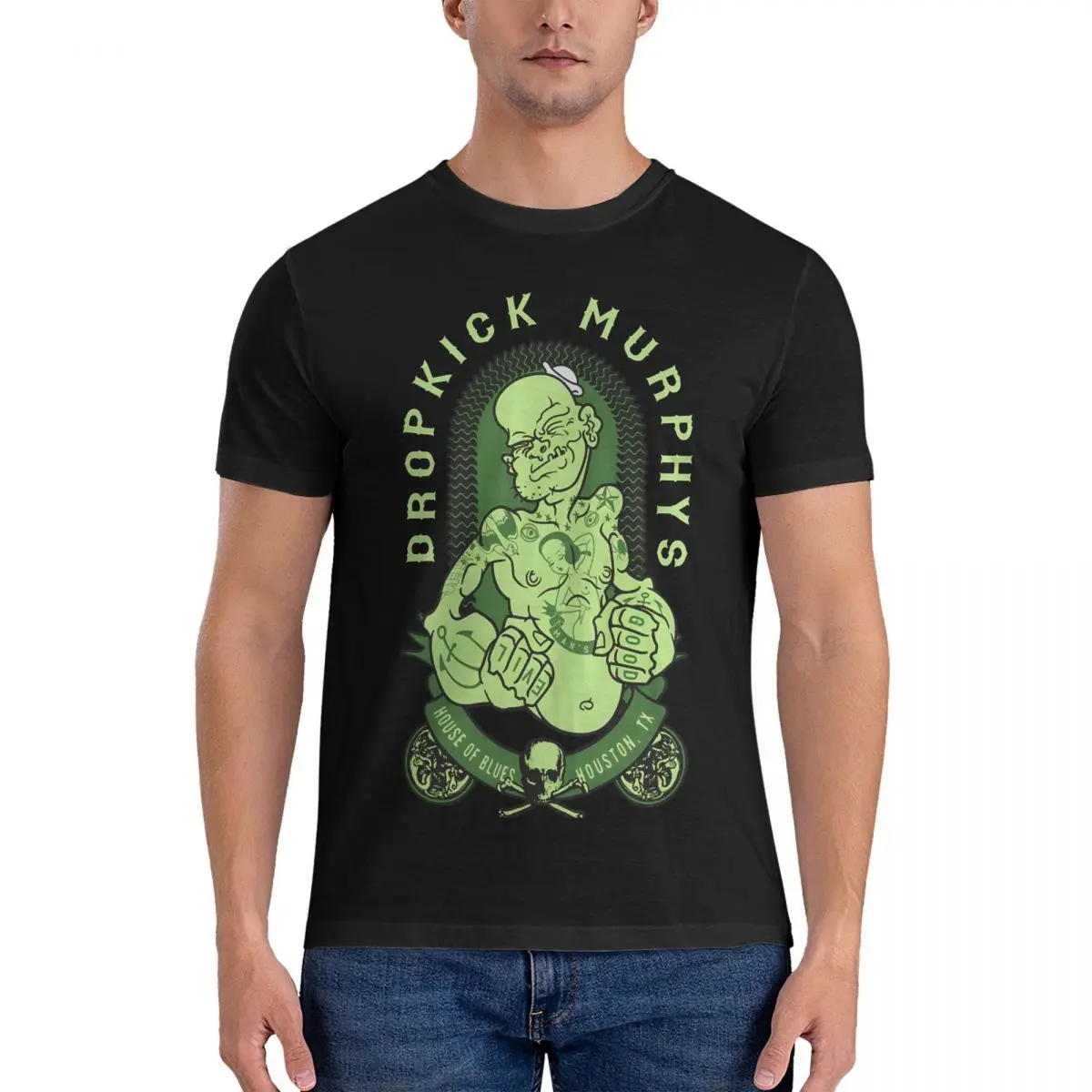 Unique Band Art T-Shirts Men Round Collar 100% Cotton T Shirt Dropkick Murphys Short Sleeve Tees Printed Clothes tops fugees