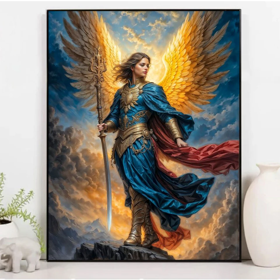 Full Diamond Painting Glorious Archangel Rhinestones Pictures DIY Diamond Embroidery Cross Stitch Mosaic Handicraft Home Decor