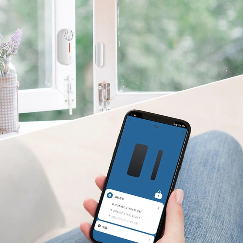 Tuya-ワイヤレスインテリジェントドアおよびウィンドウセンサーシステム,wifi,リモートコントロール,操作,ホームセキュリティ