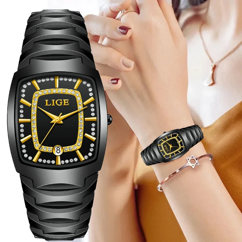 LIGE Elegant Top Brand Luxury Watches for Woman Classic Fashion Casual Date Waterproof Quartz Women Watch Ladies Random Gift Box