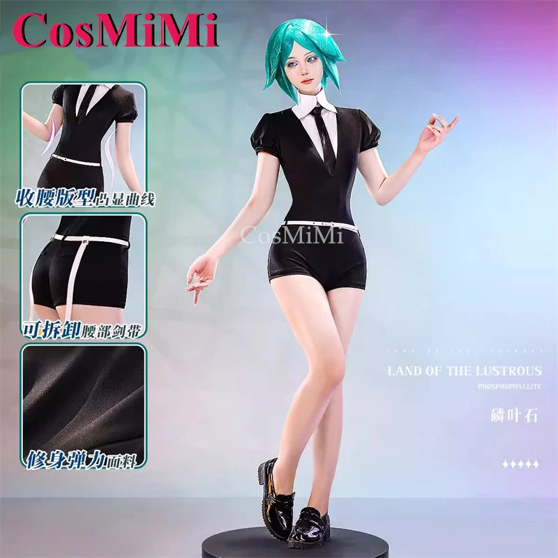 

CosMiMi Anime Land Of The Lustrous Phosphophyllite Cosplay Costume Fashion Black Uniforms Carnival Party Role Play Clothing S-L