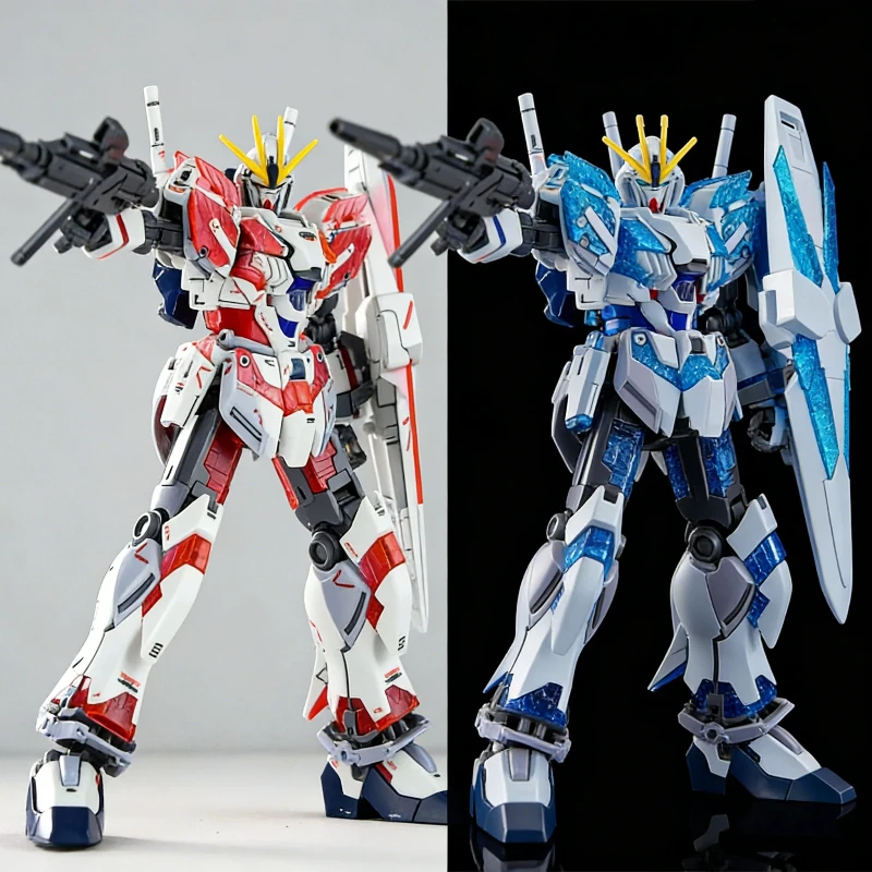 HG 1/144 RX-9/C Narrative Gunpla C-Packs Kit de Modelo para Armar Versión Blue Awakening Figura de acción con calcomanías de agua, juguete de anime mecha