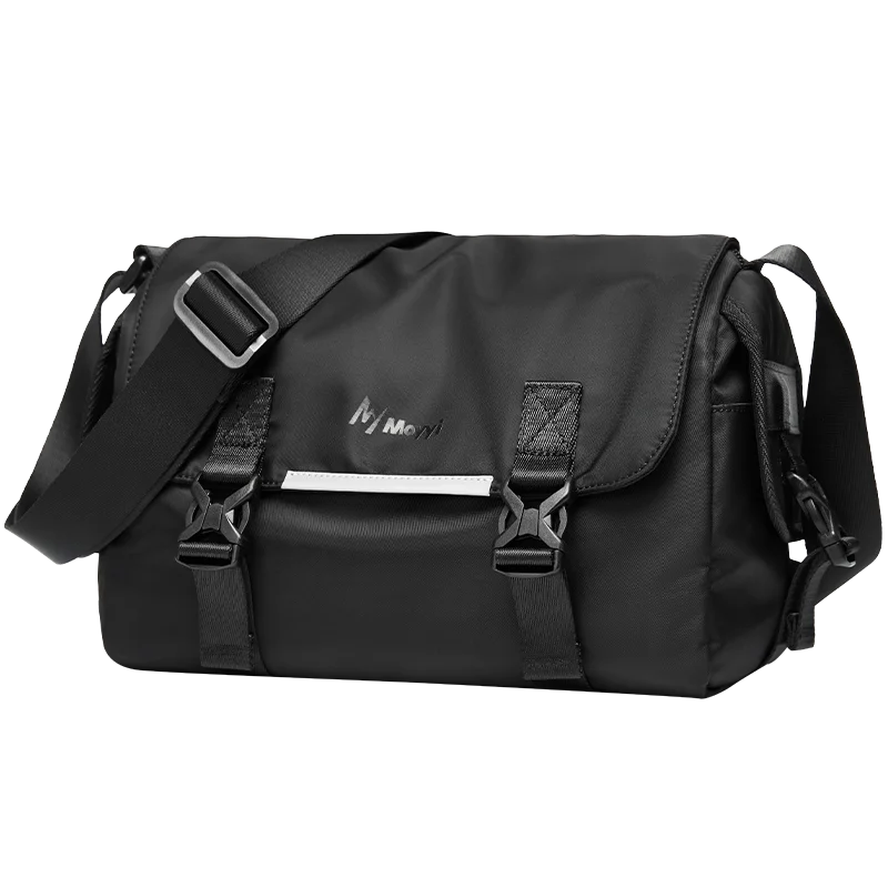 

Reflective Strip Design Stylish Men Messenger Bag Flip-top Snap Crossbody Shoulder Bag Portable Waterproof 9.7inch IPAD Bag
