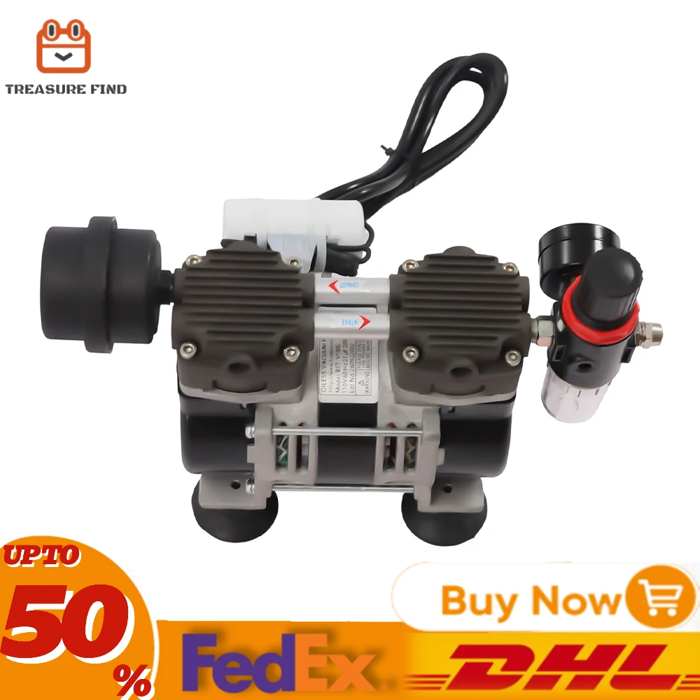 Vacuum Pump 200W Laboratory Diaphragm Vacuum Pump Oil-free Medical Pump Powerful Air Pump With Air Filter 220V