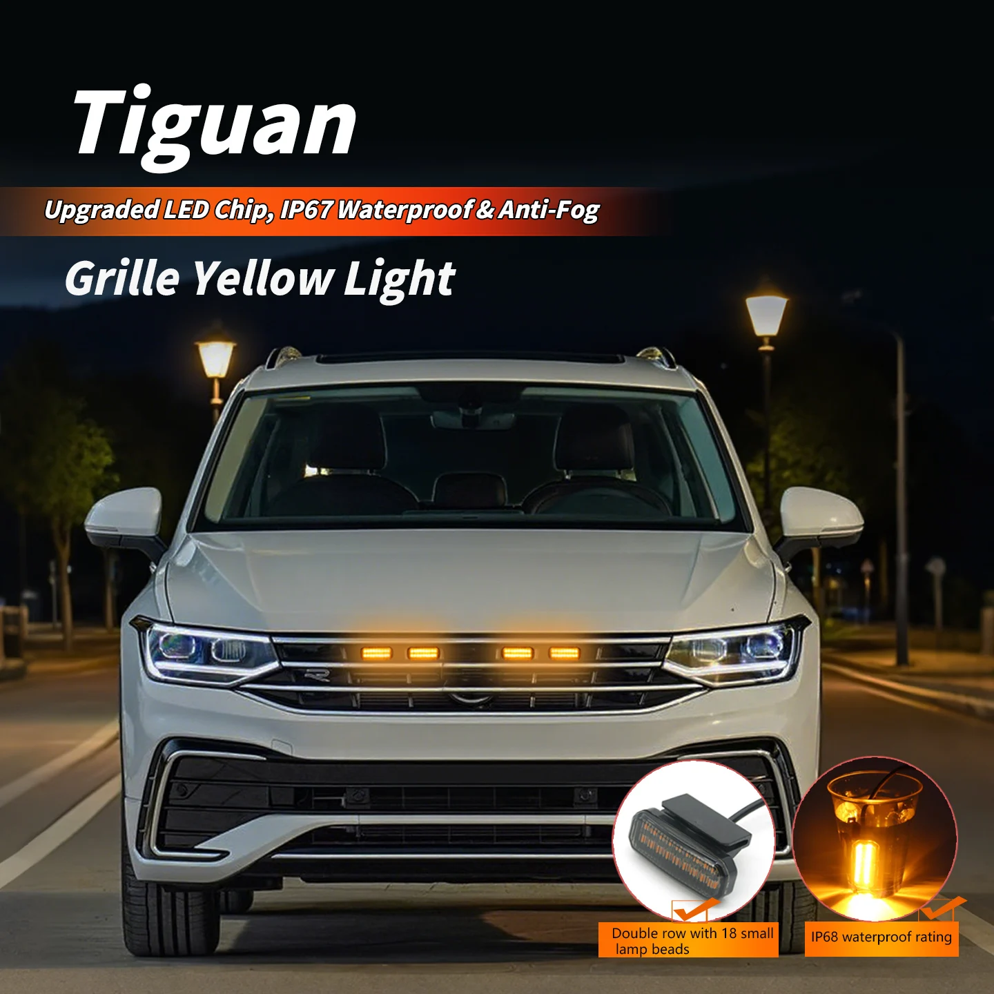 For Volkswagen Tiguan X/Tiguan L LED Grille Lights- Dedicated Modification| Daytime Running Lights (DRLs), Decorative Lights,