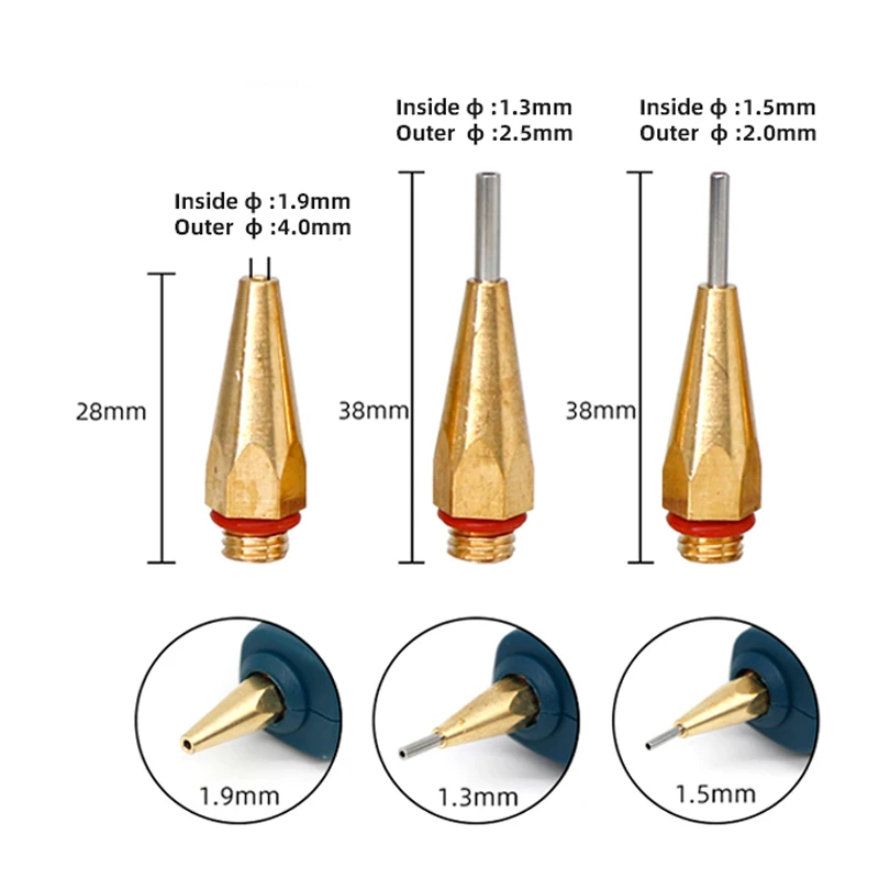 7mm 1.3mm/1.5mm/1.9mm Custom Fine Hole Min Glue Gun With switch ,Replaceable Pure Copper Nozzle Using 7mm Glue Stick