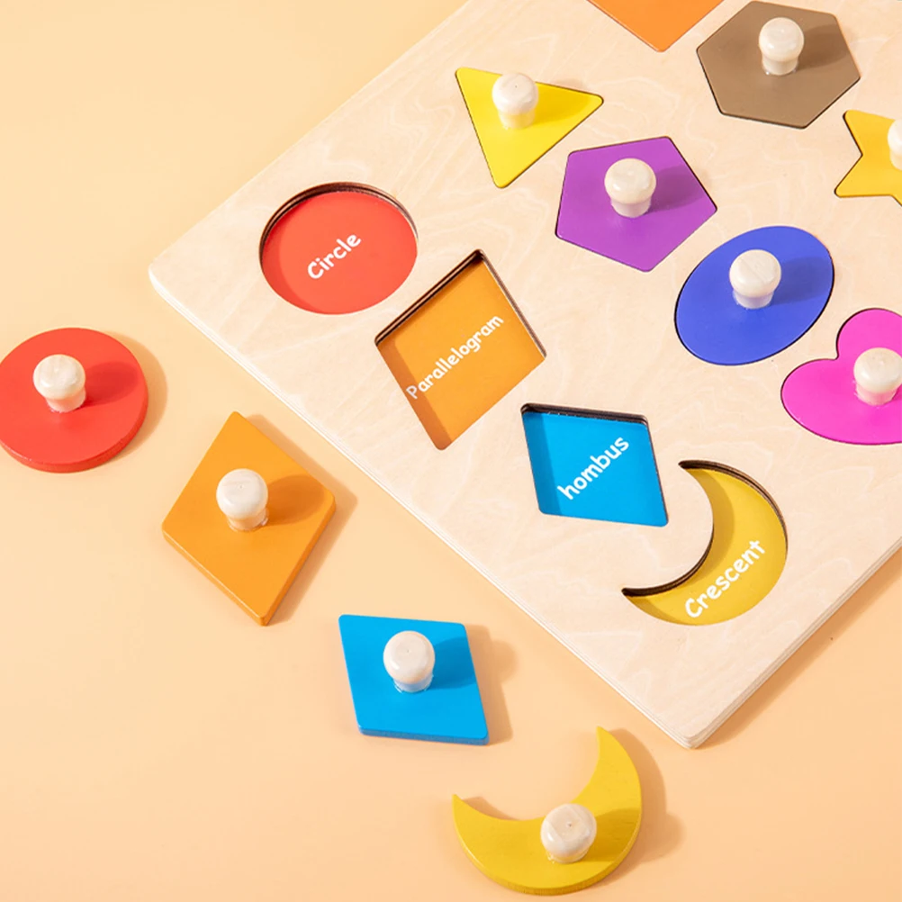 

Magnetic Puzzle Board Toys Colorful Wooden Shape Recognition Educational Toy Household Learning Interesting Toddler Puzzle Safe