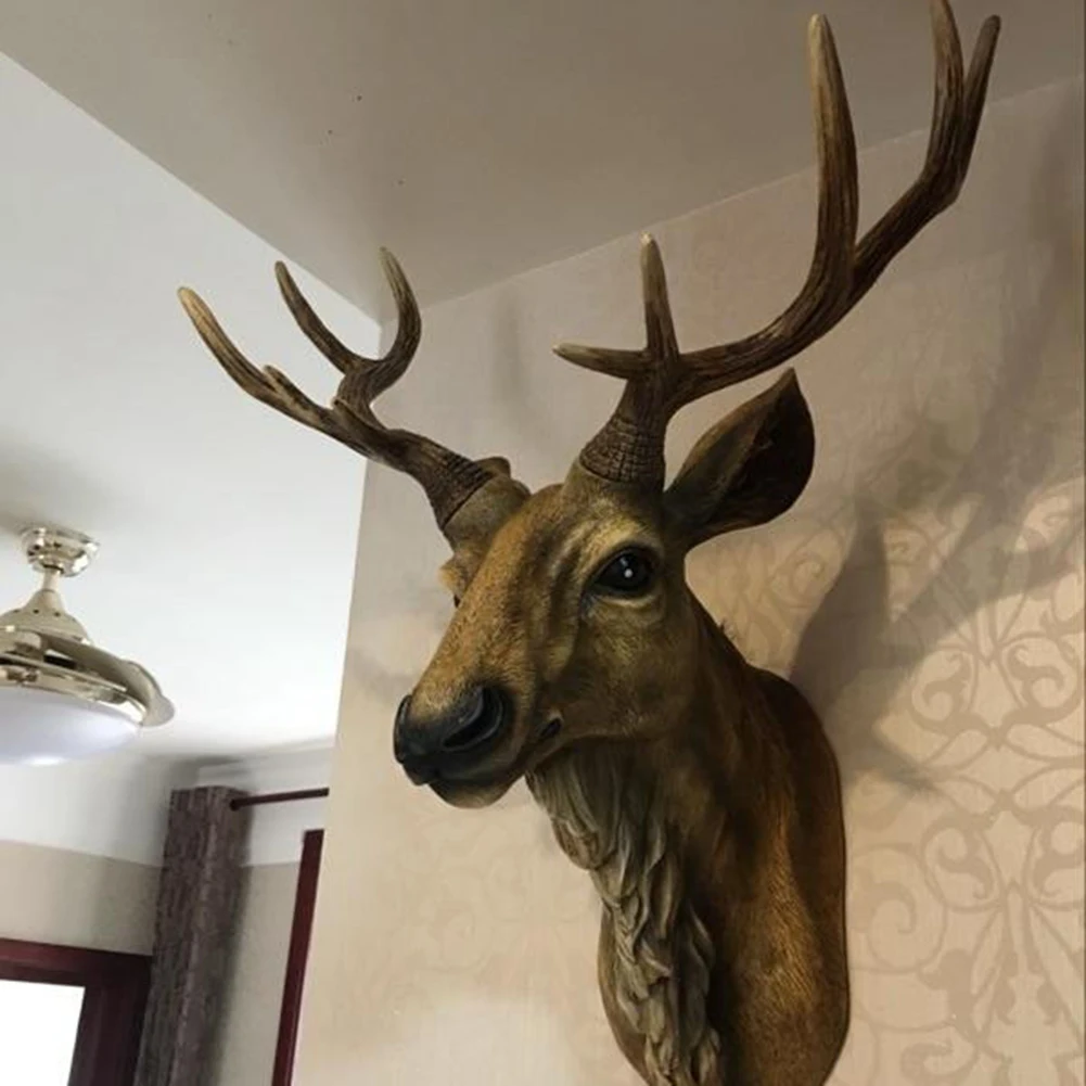 

A84X-45см Скандинавская креативная настенная скульптура в виде головы оленя, роскошная статуэтка животного, декор в виде черепа, украшение для дома
