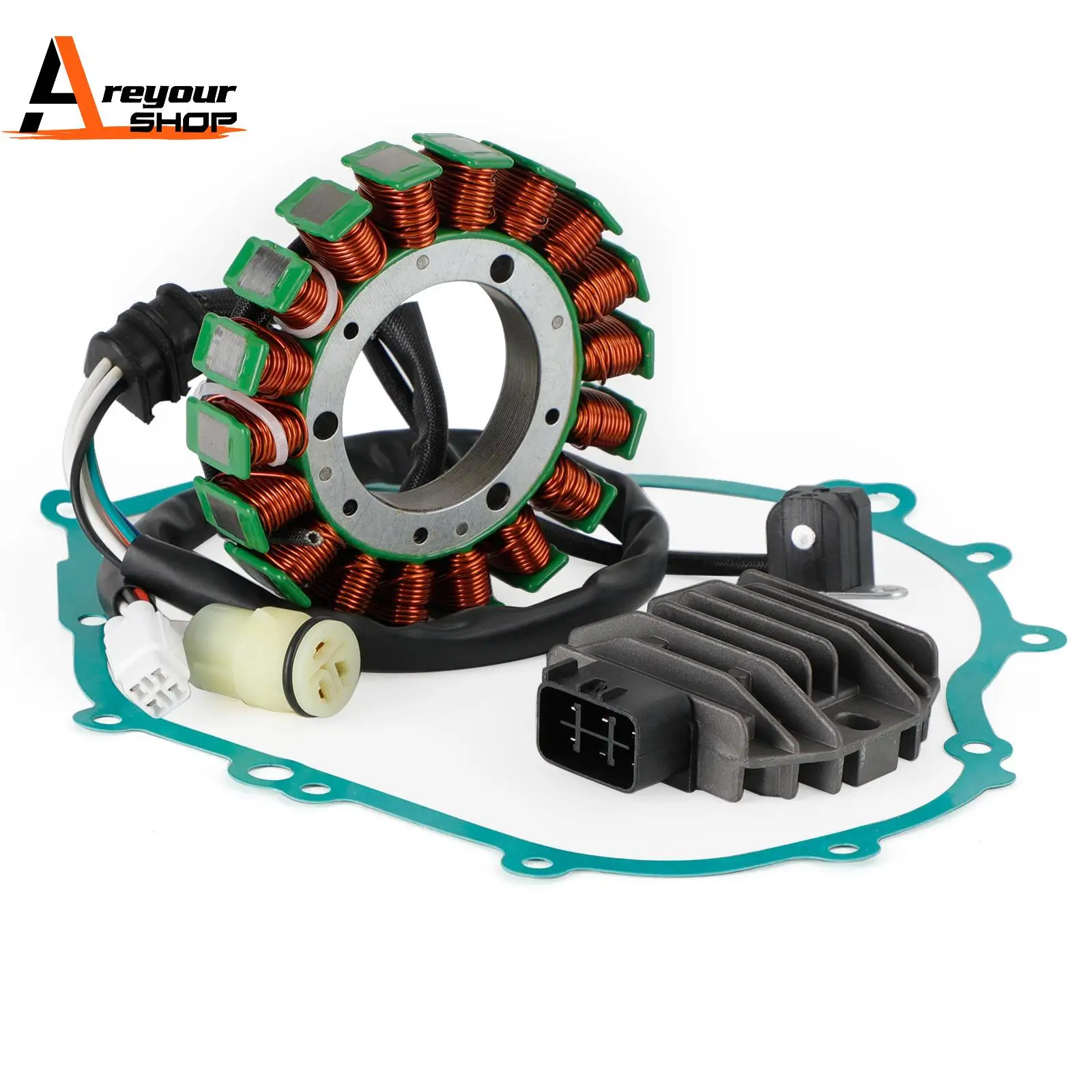 

Magneto Stator + Voltage Rectifier + Gasket for Yamaha YFM350 Bruin 350 04-14