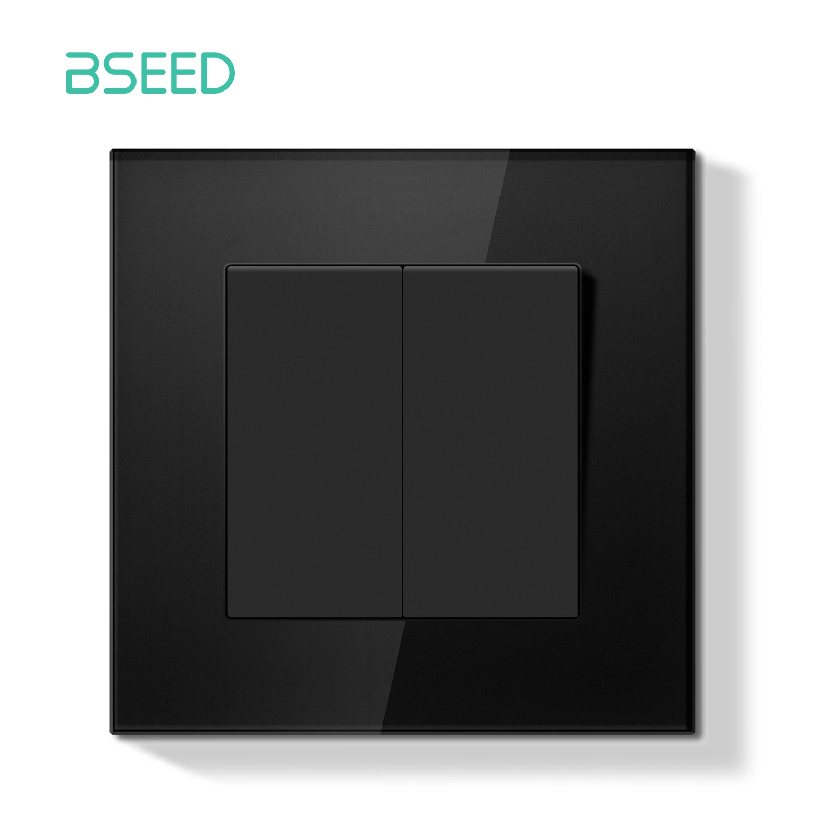 BSEED E-serie mechanische knopschakelaar 1/2Gang 1-weg dubbele lichtschakelaar Drievoudige tuimelschakelaar Glazen paneelschakelaar Aan Uit 250V