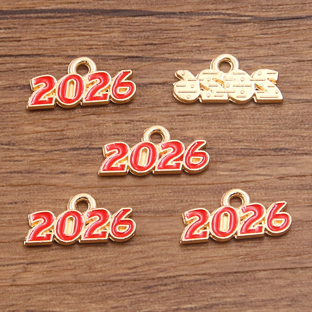 200pcs/lot DIY Jewelry Accessories Alloy Colorful 2026 2027 2028 Letter Earring Connector Bracelet  Pendant