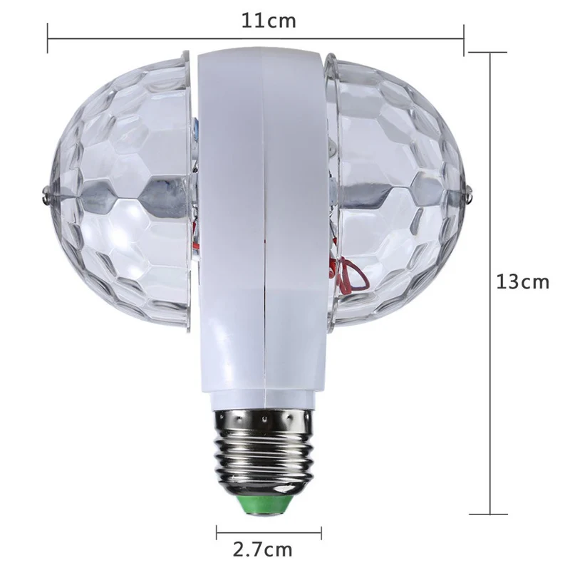 Lámpara LED RGB de escenario para fiesta, de 6W luces coloridas, lámpara giratoria automática para DJ, espectáculos románticos, 2 piezas, E27, CA