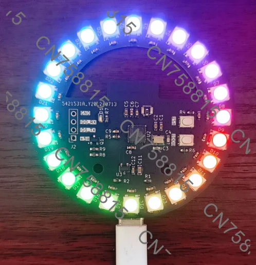 For PC Case & Gaming with Source Code，ESP32 Development Board WS2812B Round RGB LED Ring, Ambient Light