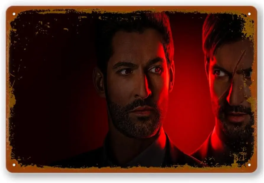 Tv Show, Lucifer, Lucifer Morningstar, Tom Ellis Vintage Metal Bar Signs Novelty Kitchen Bar Garage Home Decor Wall Art Tin Sign