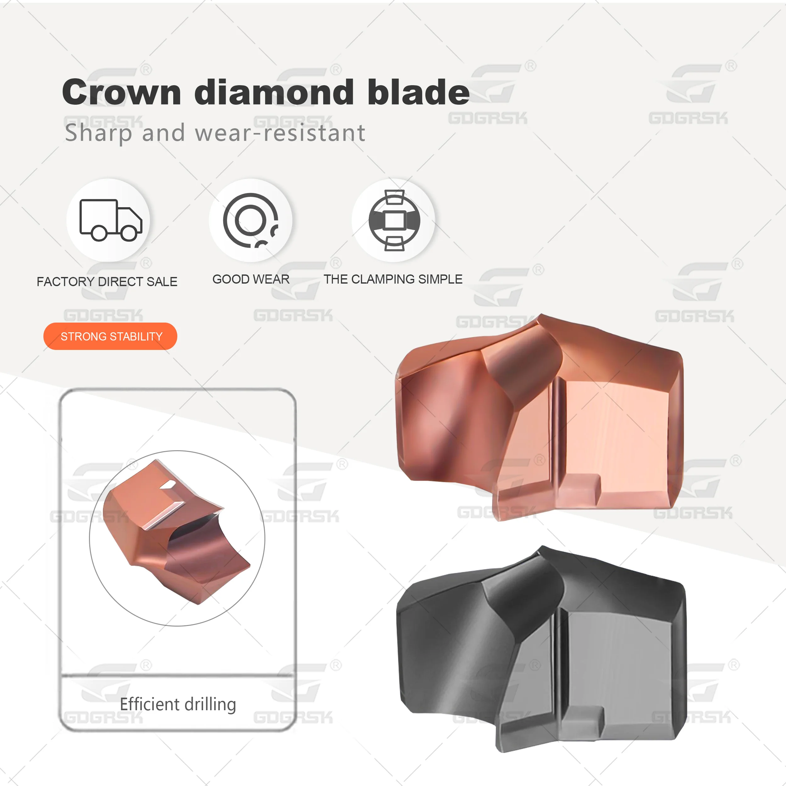 

Rear Pull Crown Diamond Blades 12.5mm-24.0mm CNC Lathe Hard Alloy Insert Extended Deep Hole Internal Cooling Violent Drill Blade
