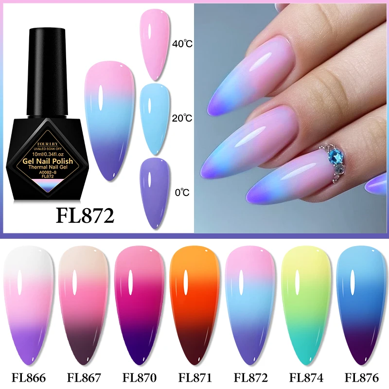 10ml Thermal Gel Nail Polish 3 Layers Temperature Color Changing UV Gel Varnish Winter Colors Soak Off Nail Gel Nail Supplies