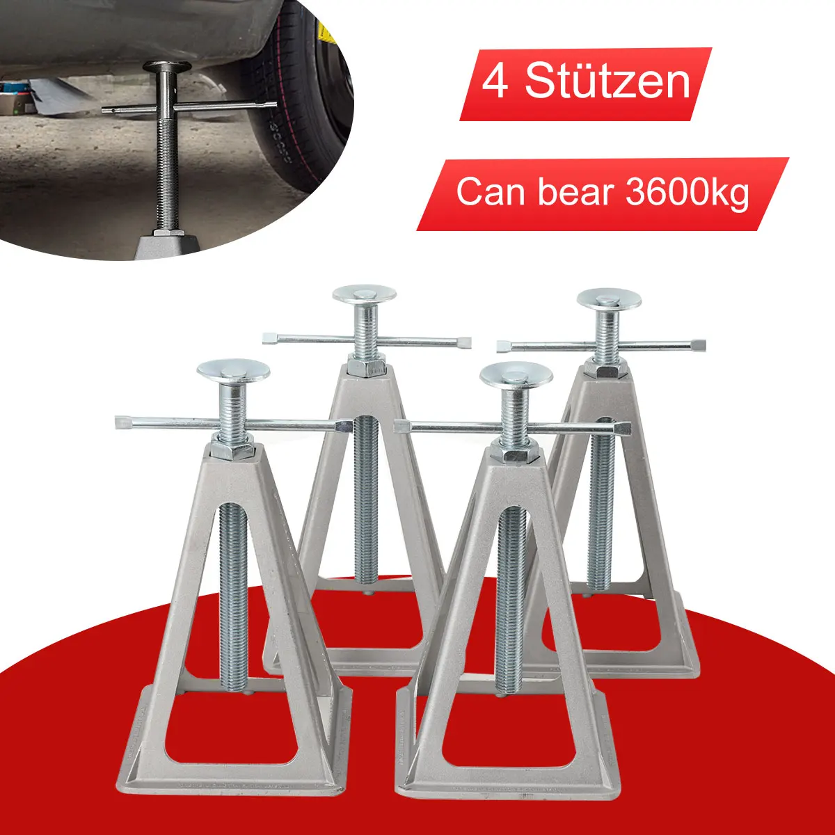 Lot de 4 supports de caravane, ensemble de vérins de nivellement en aluminium de 900 kg pour camping-car, caravane, stabilisateurs de camping-car
