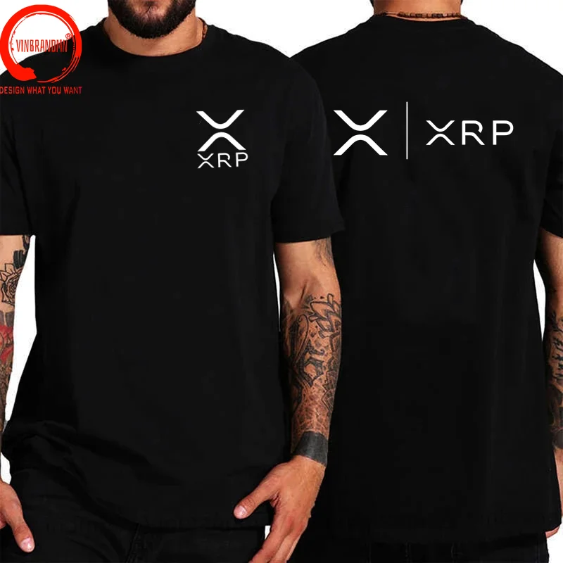 Cryptocurrency Crypto Miner XRP RIPPLE NEW GOLD SIDE BY SIDE Tshirt Harajuku Punk Men's Tshirts Tops Pure Cotton O-Neck T Shirt