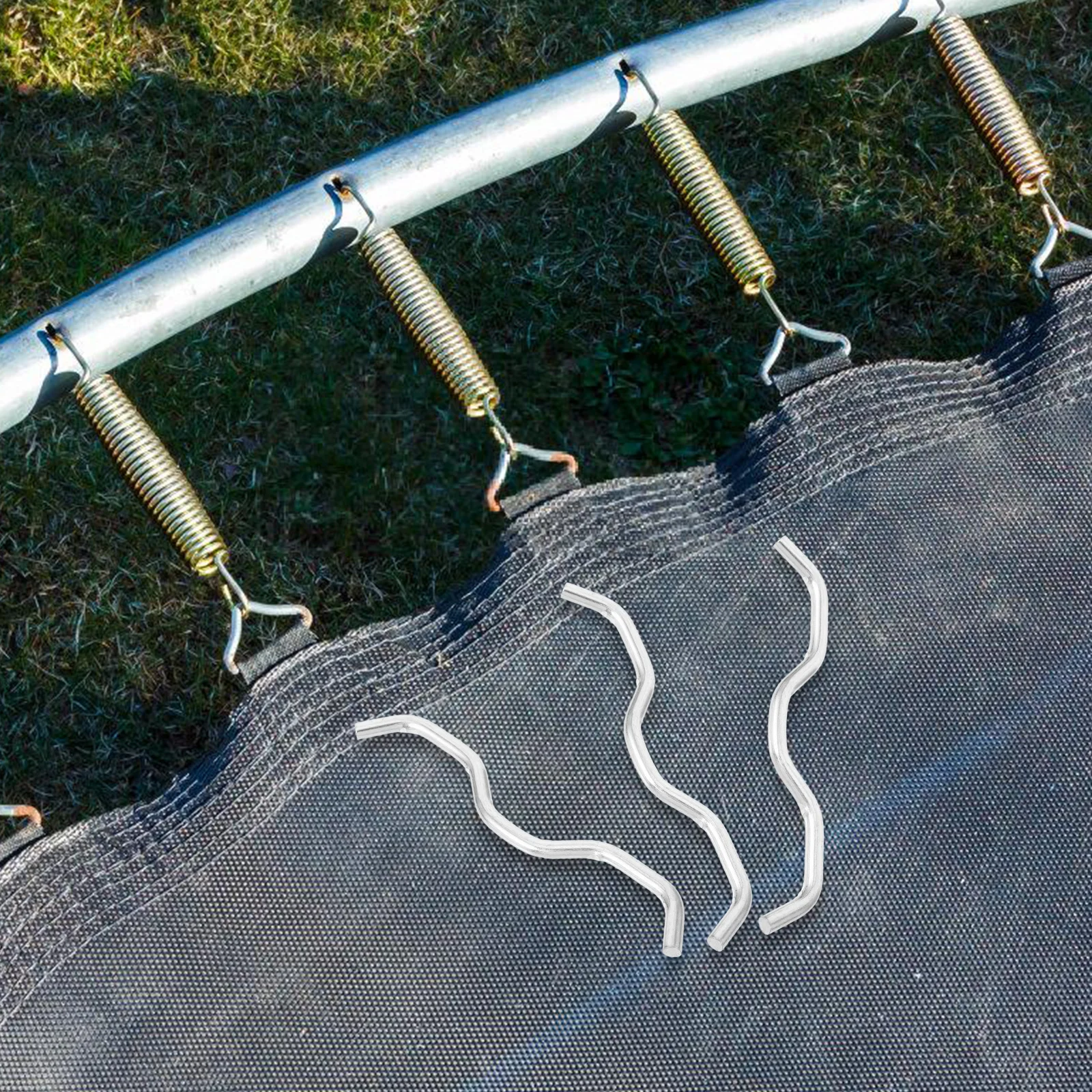 

5pcs Trampoline Connector Galvanized Steel Safety Hooks Compatible Models Easy Installation Replacement Parts Spring Wire