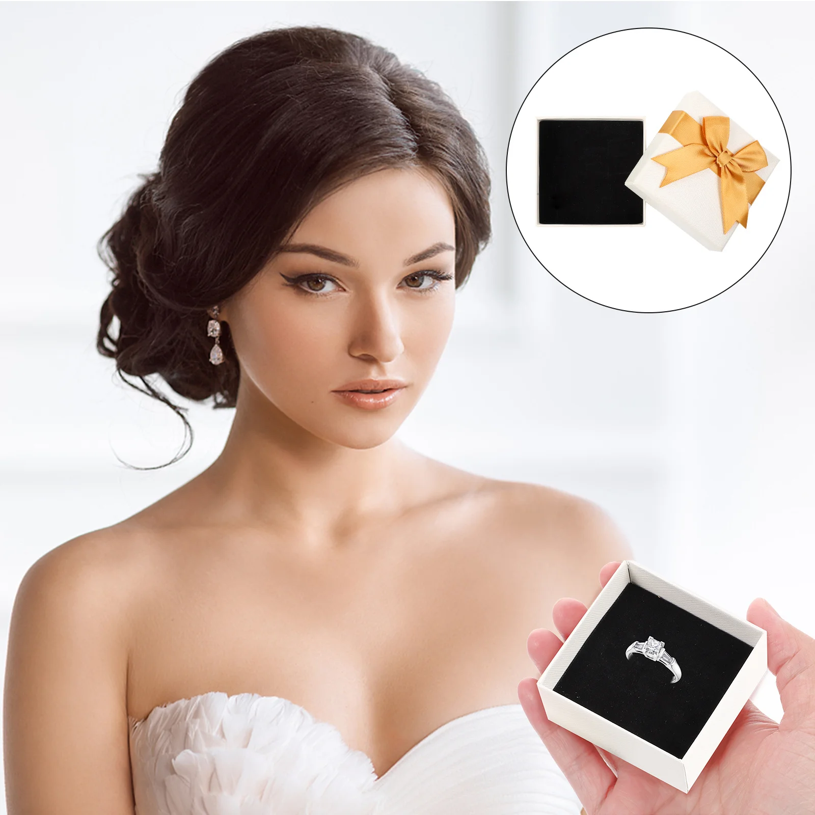 12Pcs Jewelry Boxes Bowknot Decor Small Gift Storage Cases for Rings Earrings Protective Storage Container Bowknot Gift Box