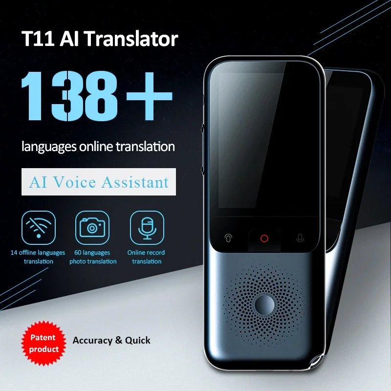 

2024 New T11 Portable Audio Translator 138 Language Smart Translator in Real Time Smart Voice AI Voice Photo Translator Hot Sale