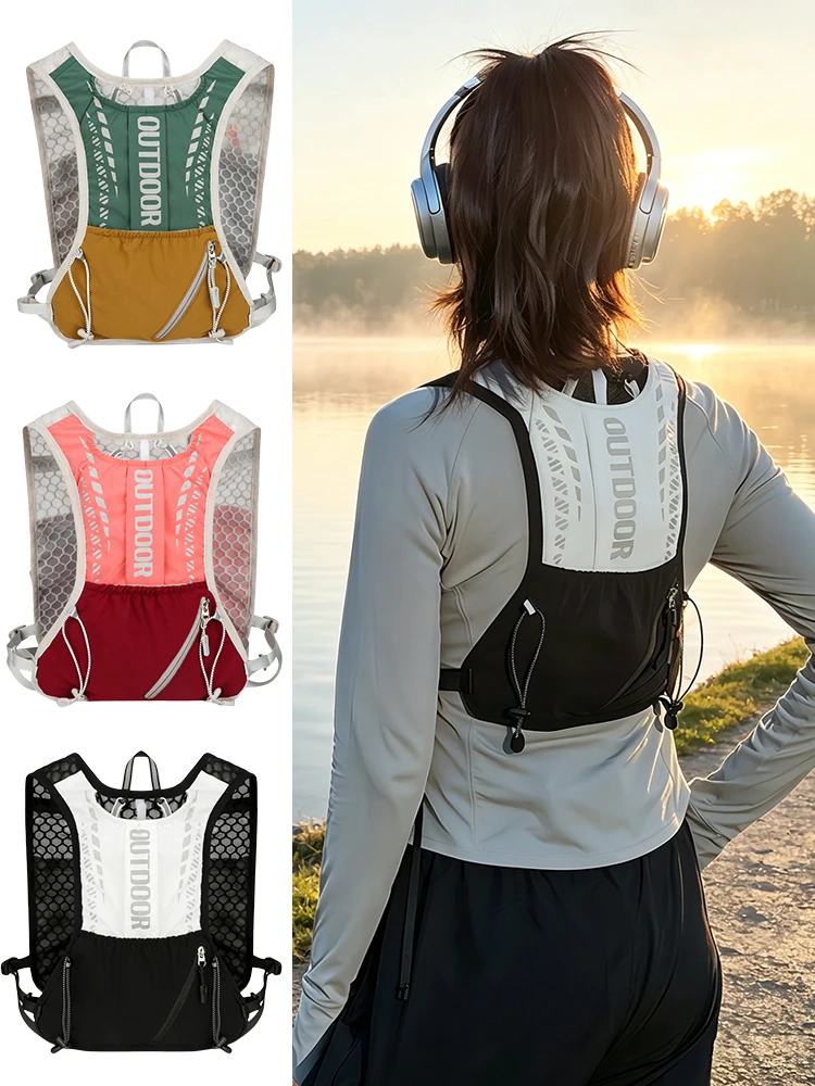 AliExpress XCVADQ 1pcs Running Hydration Vest Reflective Cycling Backpack Bicycle Bags Outdoor Sport Climbing Hiking Road Bike Hydration Backpack