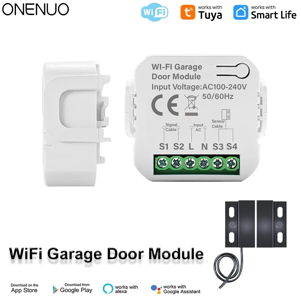 Smart Tuya WiFi Garage Door Switch Door Opening Smart Life APP Controller Remote Control Closing Works with Alexa Google Home