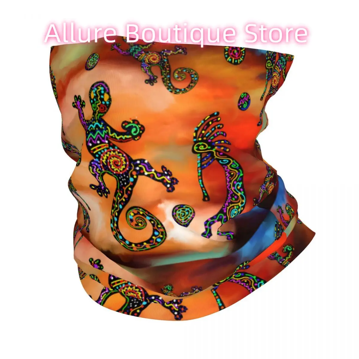 Kokopelli Geckos Bandana Cuello Bufanda blanca Gorros multiusos Pesca Unisex Adulto Invierno
