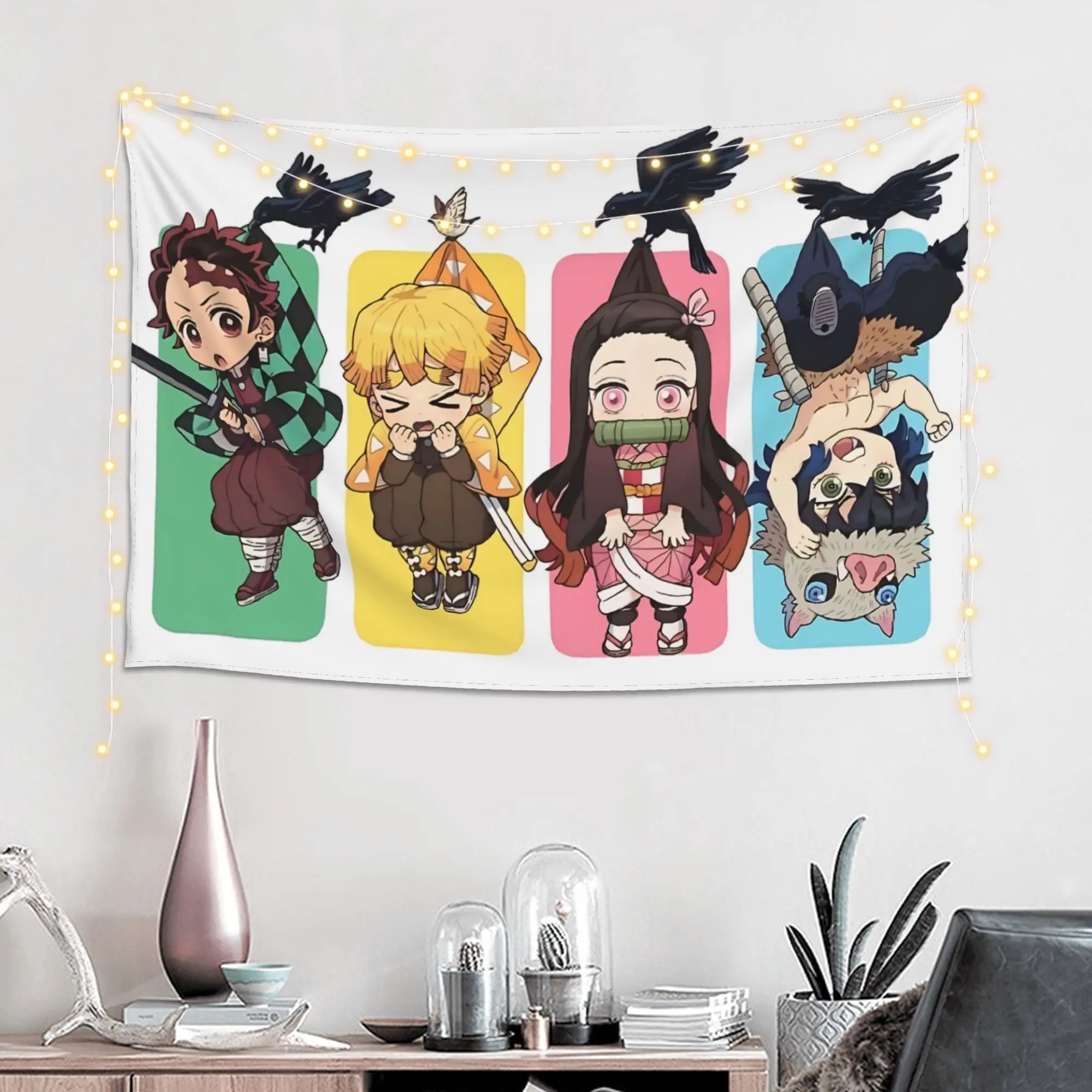 Christmas Demon Slayer Cutecore Tapestry Room decoration  Home Decoration Tapestry Decor Accessories Cute Room Decor