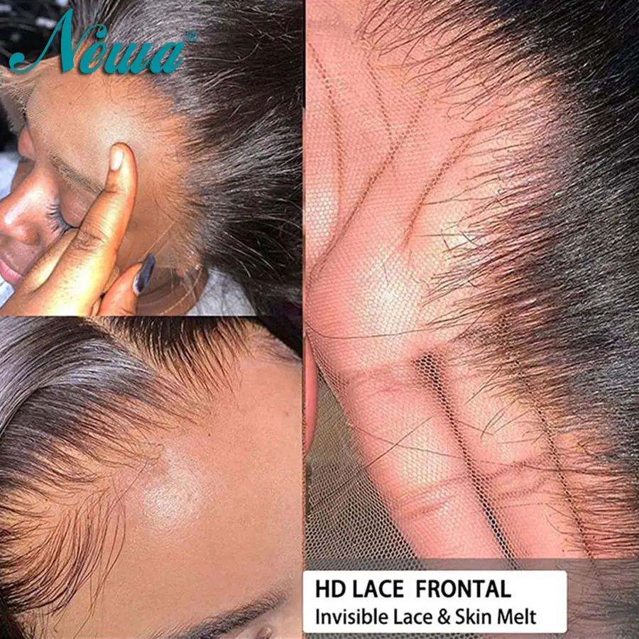 Newa Hair 13x6 HD Lace Frontal Straight & Body Wave Invisible HD Lace Melt Skins Swiss HD Lace Closure 7x5/5x5/6x6 Real HD Lace