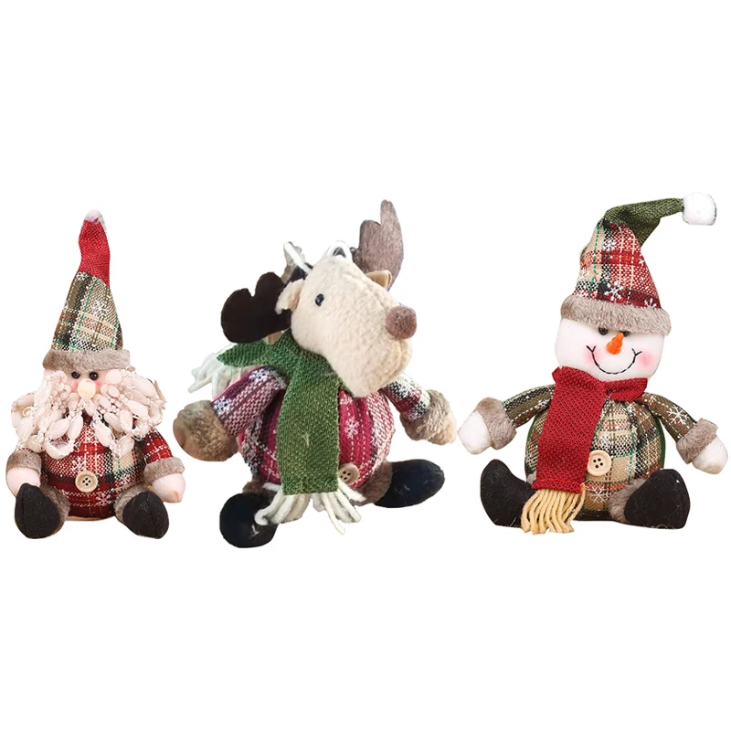 Christmas Santa Snowman-Reindeer Christmas Decoration 2025 Leg Table Mantel Decoration Plush Dolls Christmas Gifts For Kids Baby