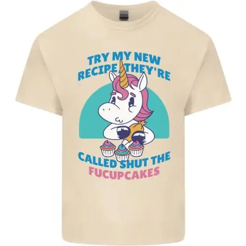 Shut the Fuckupcakes Funny Offensive Unicorn Mens Cotton T-Shirt Tee Top