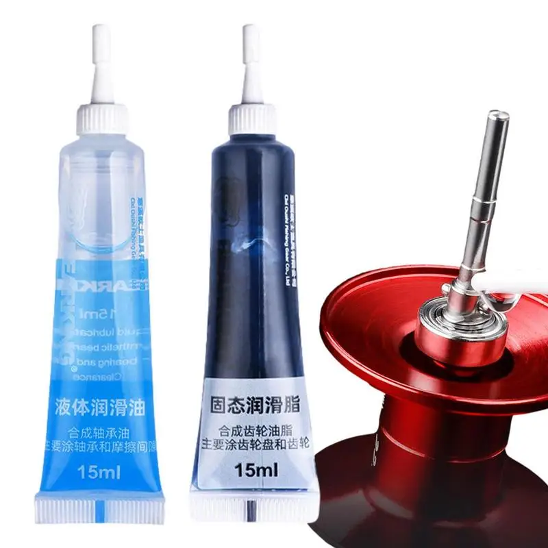 

15ml+15ml Fishing Reel Butter Grease Lubricator Fishing Accessories Spinning Wheel Bearing Maintenance Oil Gear Grease Set