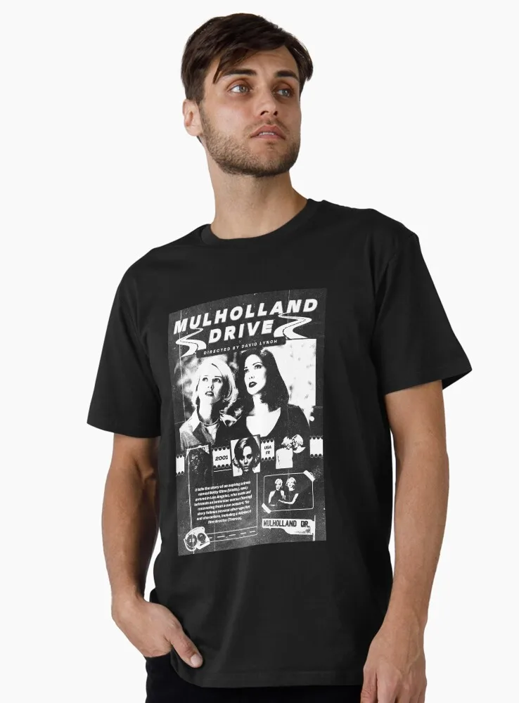 

0327 Silencio Horror movie Mulholland Drive Gift t shirt Retro David Lynch film graphic clothing 100% cotton Large size Tops