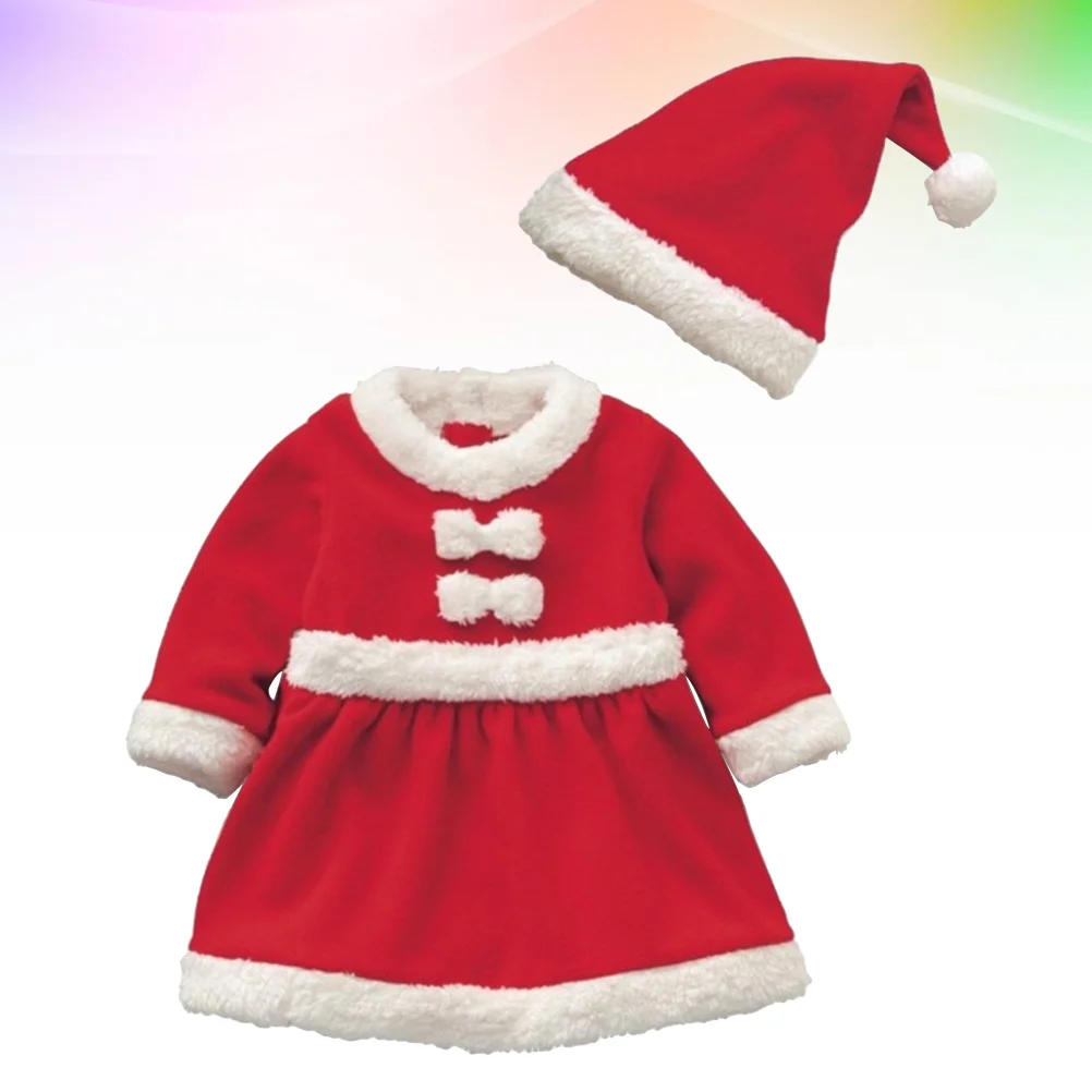 Christmas Costume Set Children Santa Claus Festival Costume Cosplay Costume Suit for Girls - Size 80cm (Red)