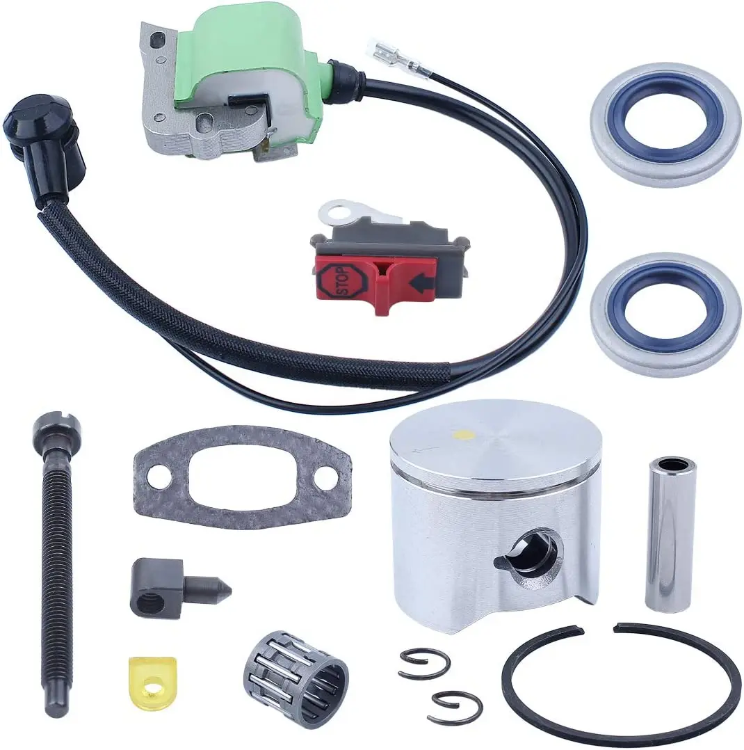 Kit tendicatena paraolio bobina di accensione pistone 45mm Fit Husqvarna 51 50 parti speciali del motore della motosega