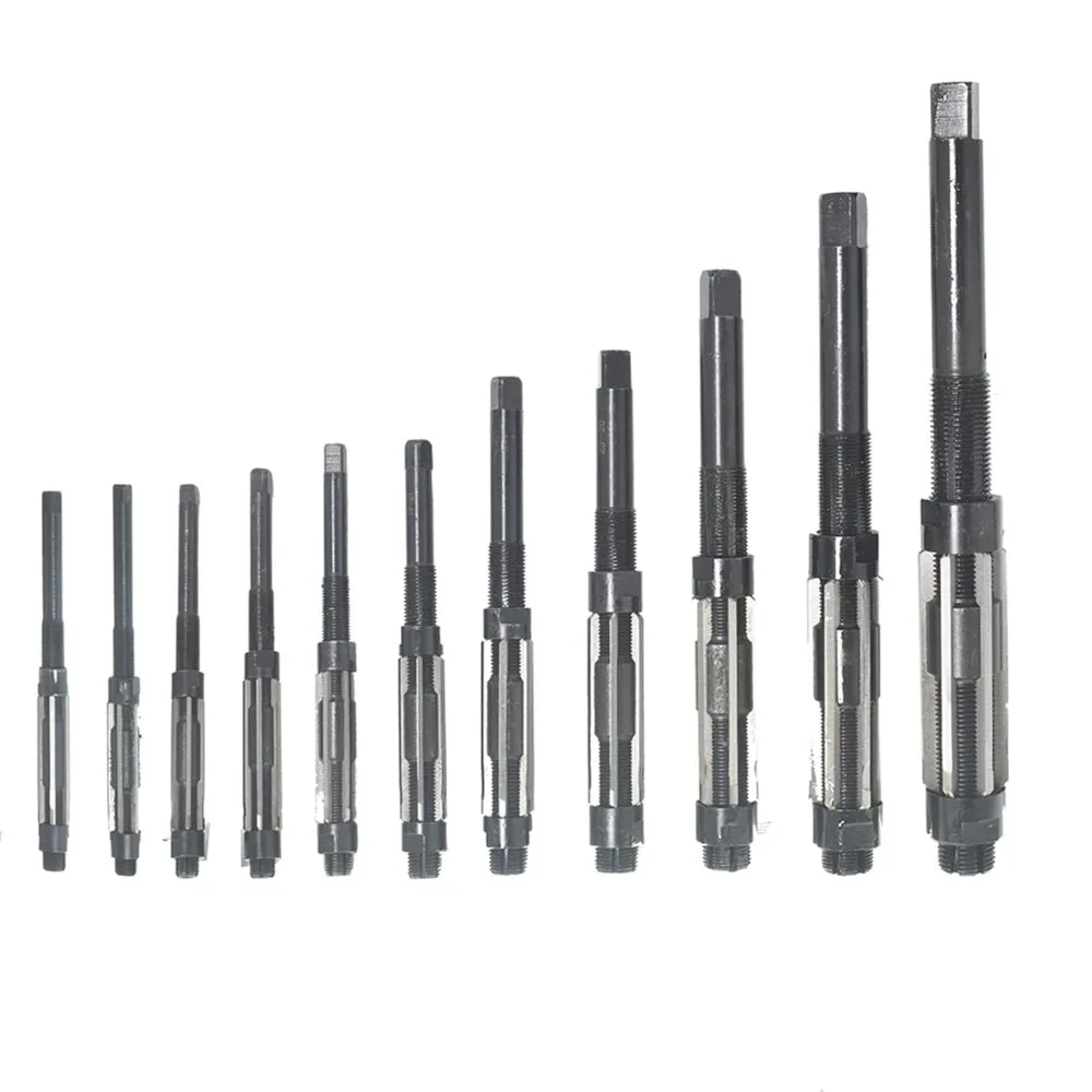 

High Speed Steel Adjustable Blade Reamers, 11Pcs Adjustable Hand Reamers H4-H14, 15/32 to 1-1/2, High Set
