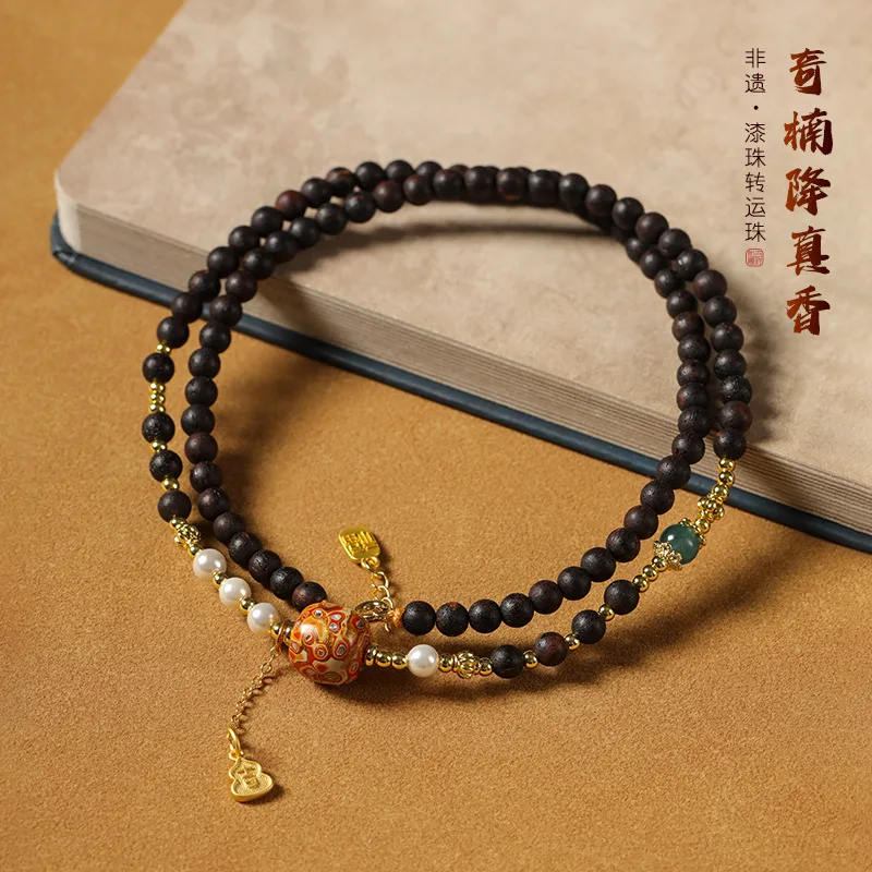 

Retro High-grade Full of Oil and Elegant Flower Fragrance Beads Non-legacy Paint Beads Stacked Wearing Bracelets Clavicle Chain