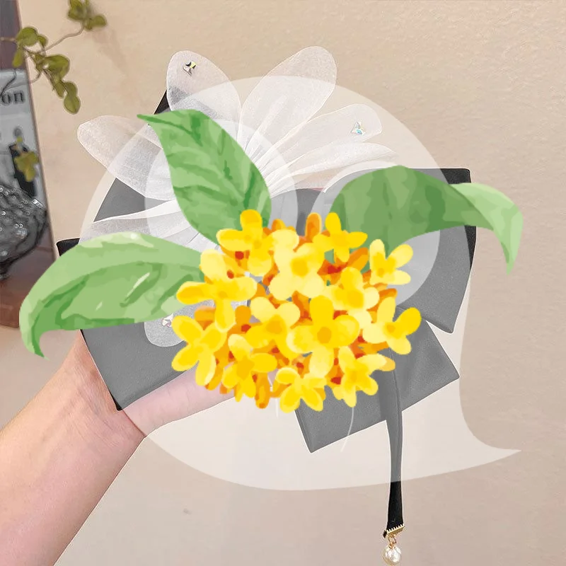 Набор-заколок-для-волос-с-цветочным-принтом-—-заколки-с-бантом-и-цветами-в-корейском-стиле--Симпатичные-аксессуары-для-волос-для-отдыха-для-девочек