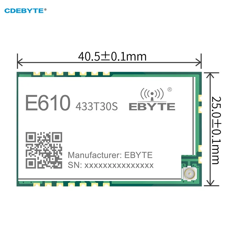 Wireless Module 433MHz CDEBYTE E610-433T30S High-Speed Continuous Transmission 30dBm Low Latency High Air Speed IPEX SMD Module