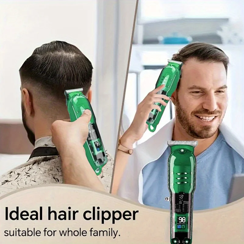 ماكينة قص الشعر الكهربائية الشفافة للجسم ماكينة قص الشعر القابلة لإعادة الشحن عبر USB للرجال هدية العيد له #5